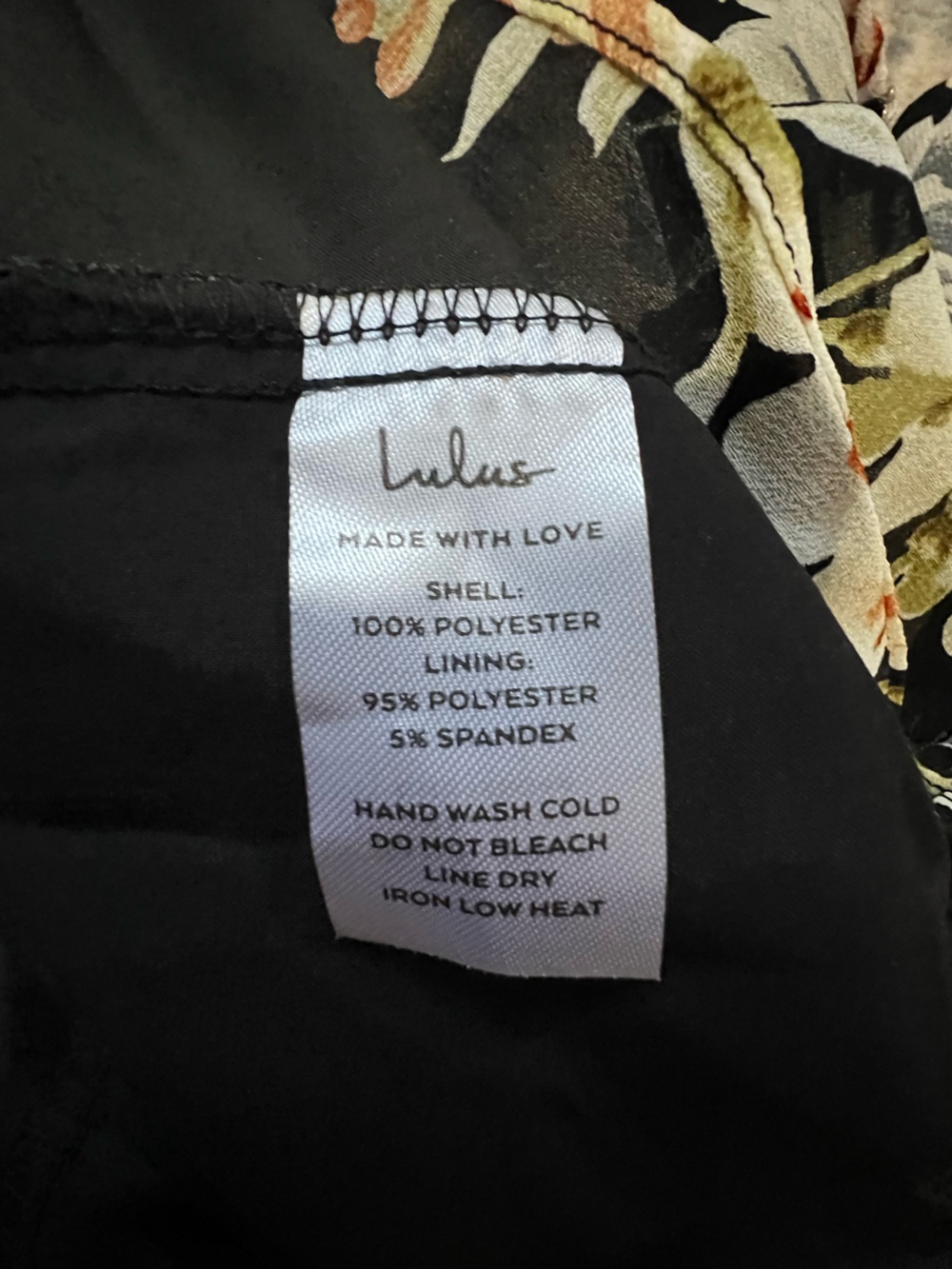 Lulu's Black Floral Spaghetti Strap Ruched Mini Dress NWT XL - Picture 7 of 8